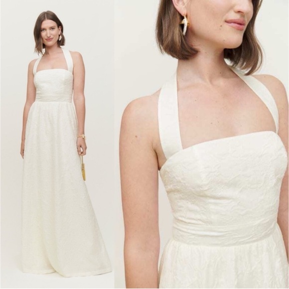NWT Reformation Edessa Halter Maxi Dress Gown Ivory - Picture 1 of 10